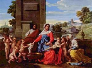 Nicolas Poussin - The Holy Family with the Infant St. John the Baptist and St. Elizabeth, 1650-51