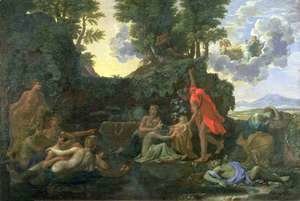 Nicolas Poussin - The Infant Bacchus Entrusted to the Nymphs of Nysa; The Death of Echo and Narcissus, 1657