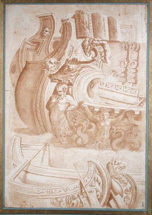Study of ancient ships, after reliefs on Trajans Column
