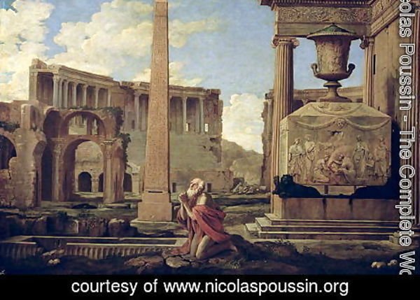 Nicolas Poussin - Hermit among the Ruins