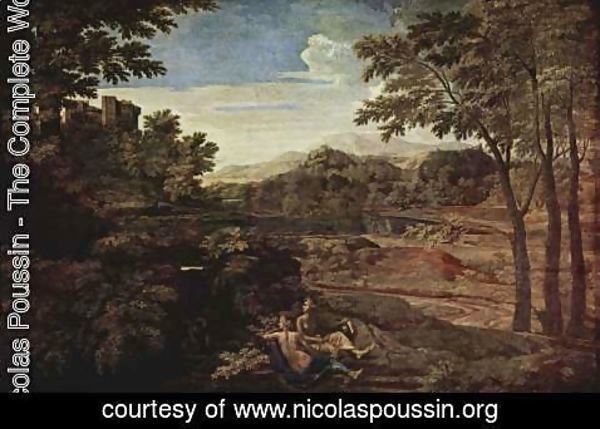 Nicolas Poussin - Landscape with two nymphs