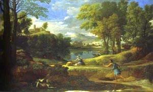 Nicolas Poussin - Landscape With A Man Running From Serpent 1648