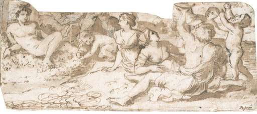 Bacchus with nymphs and putti by Nicolas Poussin
