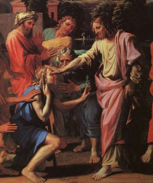 Jesus Healing the Blind of Jericho (detail) 1650 by Nicolas Poussin