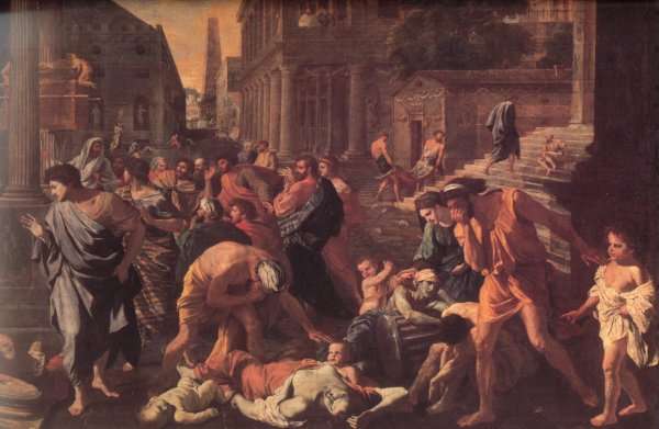 The Plague of Ashdod - detail by Nicolas Poussin