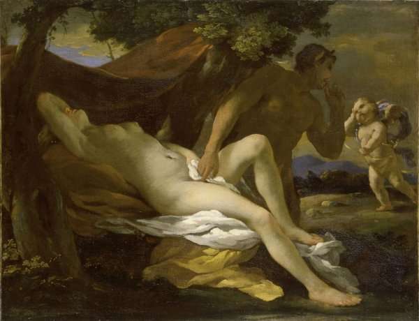 Jupiter and Antiope by Nicolas Poussin