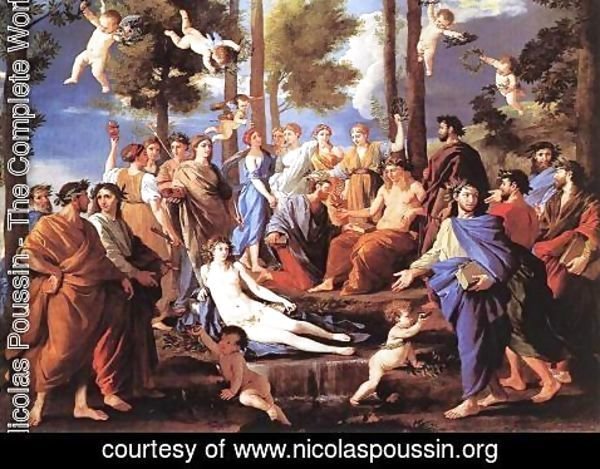 Nicolas Poussin - Apollo and the Muses (Parnassus) 1630s