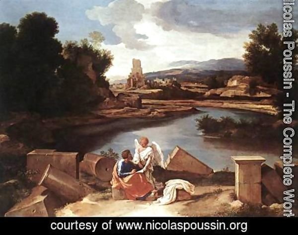 Nicolas Poussin - Landscape with St Matthew and the Angel c. 1645