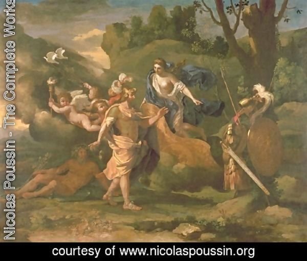 Nicolas Poussin - Venus, Mother of Aeneas, Presenting him with Arms Forged by Vulcan, c.1635
