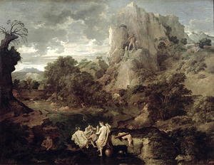 Nicolas Poussin - Landscape with Hercules and Cacus, c.1656