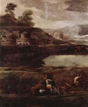 Landscape with Pyramos and Thisbe, detail