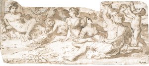 Nicolas Poussin - Bacchus with nymphs and putti